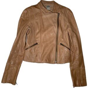 haute hippie leather jacket brown motocycle womens small